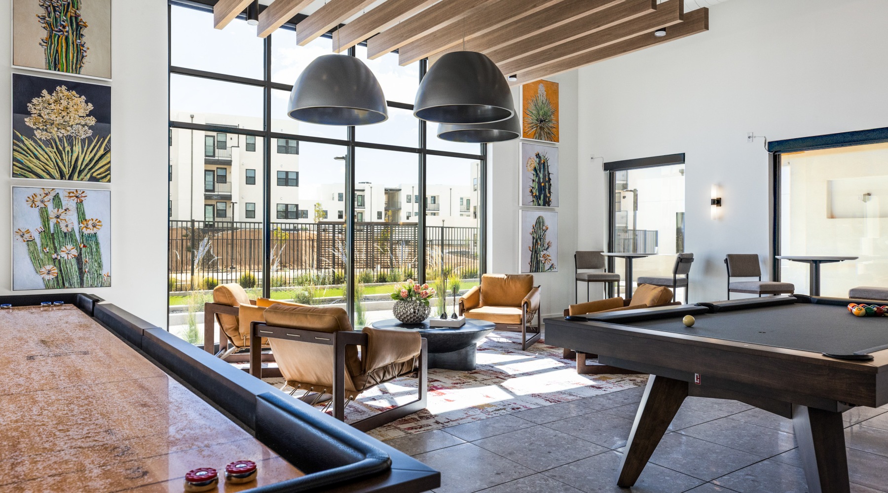 Club house with pool table and seating area  Club house with pool table and seating area